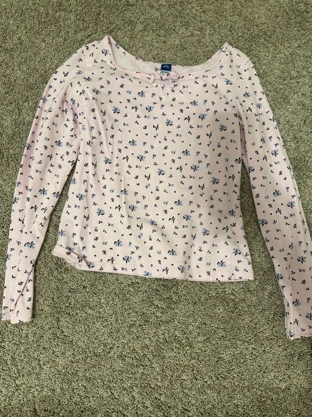 Light Pink Floral Long Sleeve Top